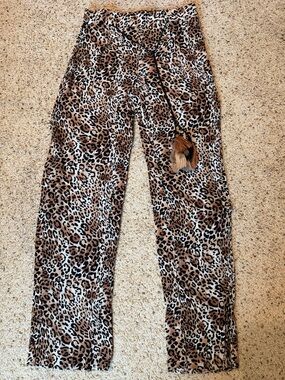Women’s Ganji Leopard Print Wide Leg Pants- small